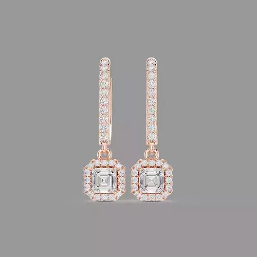 Diamond Hoops Earrings 