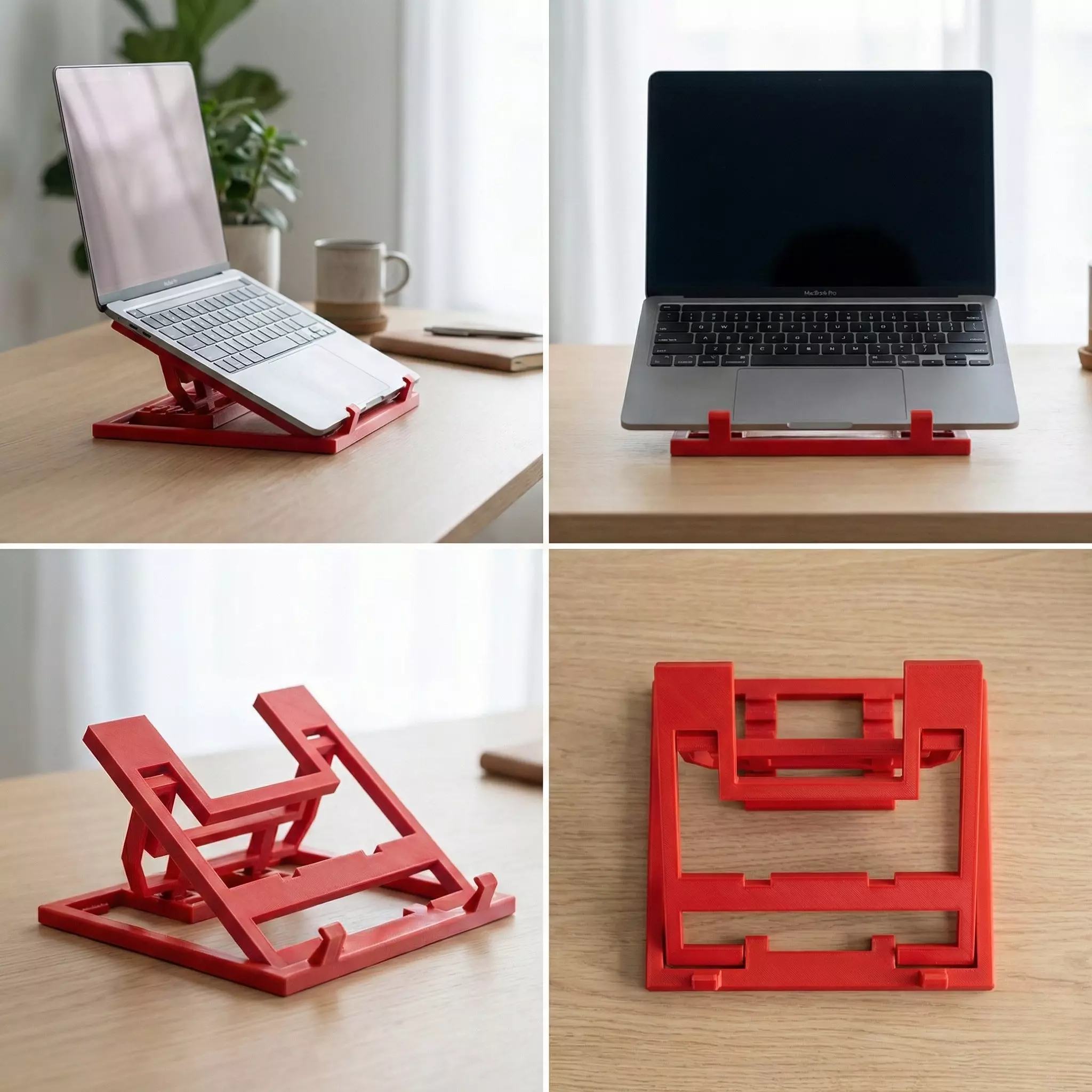 Adjustable Foldable Laptop Stand 3 Angles Print in Place 3D print model