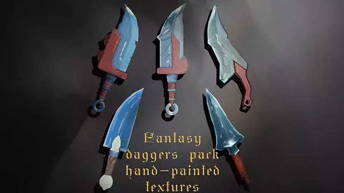 Fantasy daggers pack hand-painted textures