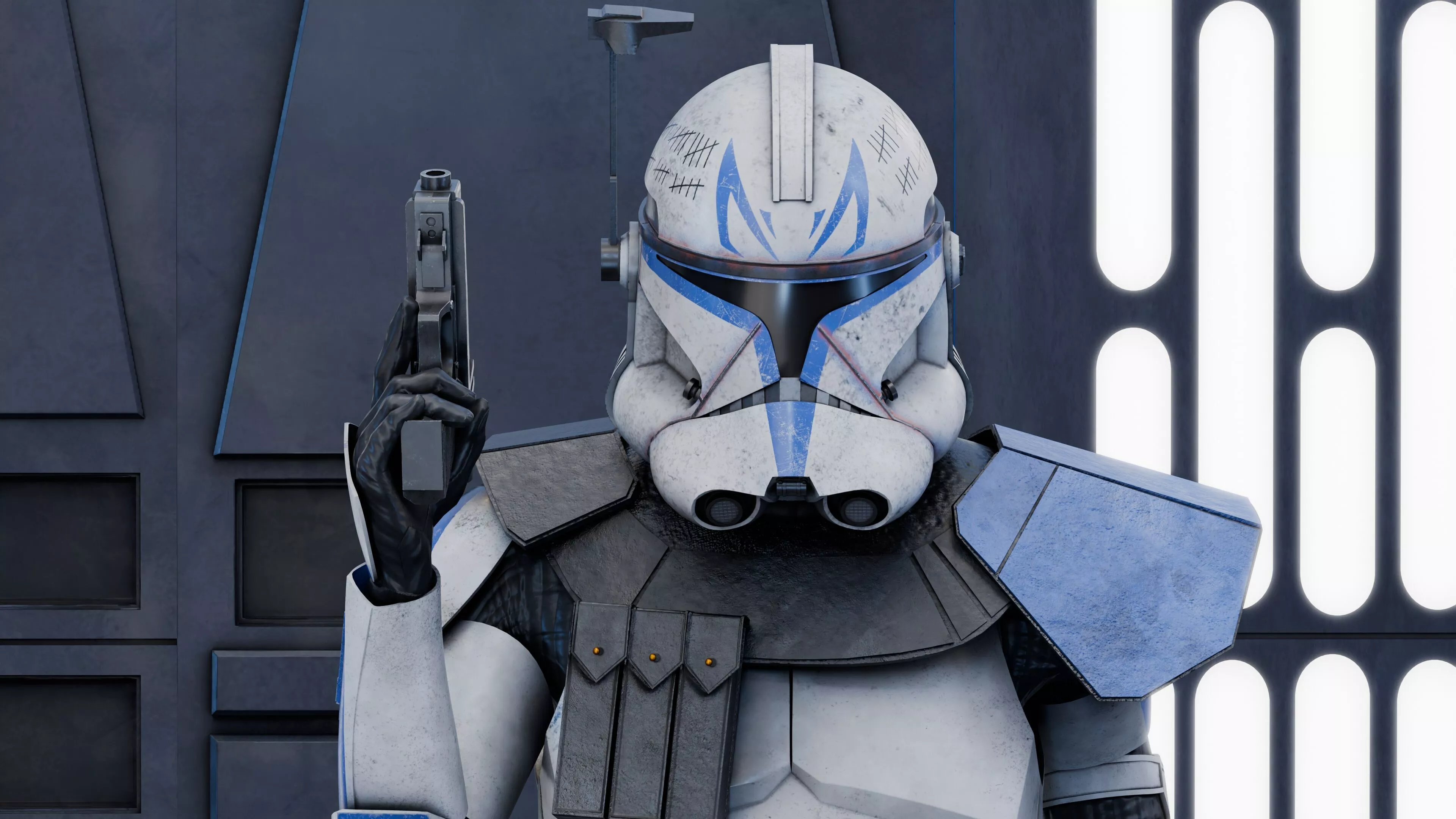 Captain Rex Phase 2 Clone Trooper - Rigged Character 3D Model Low-poly 3D model