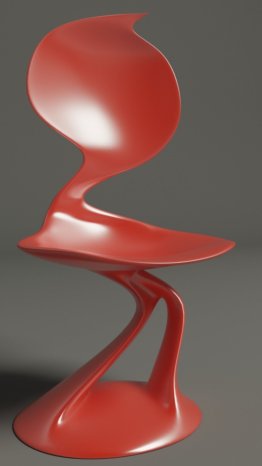 Organic curved chair 3D print model