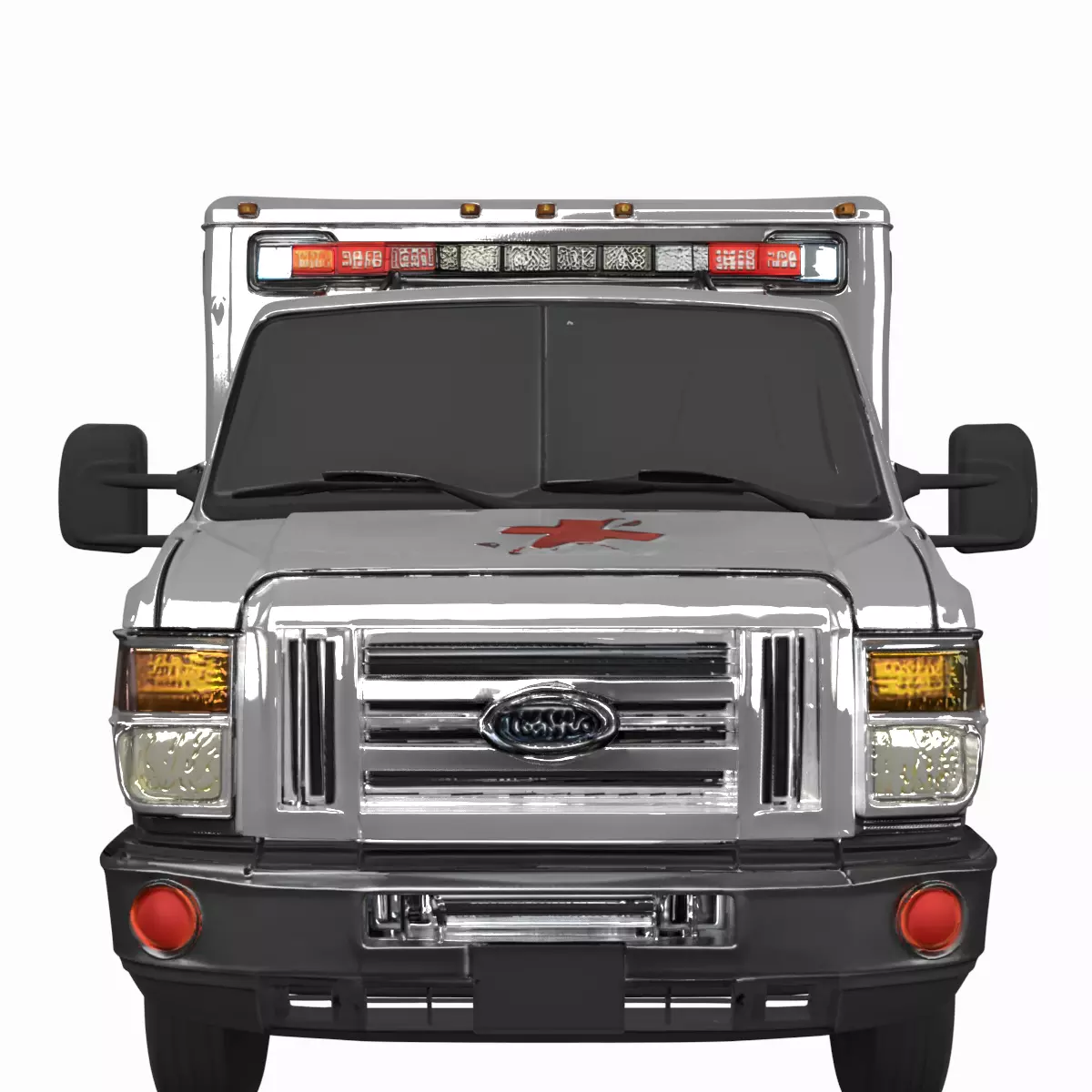 3D Detailed Emergency Medical Ambulance Transport Vehicle Model 3D model