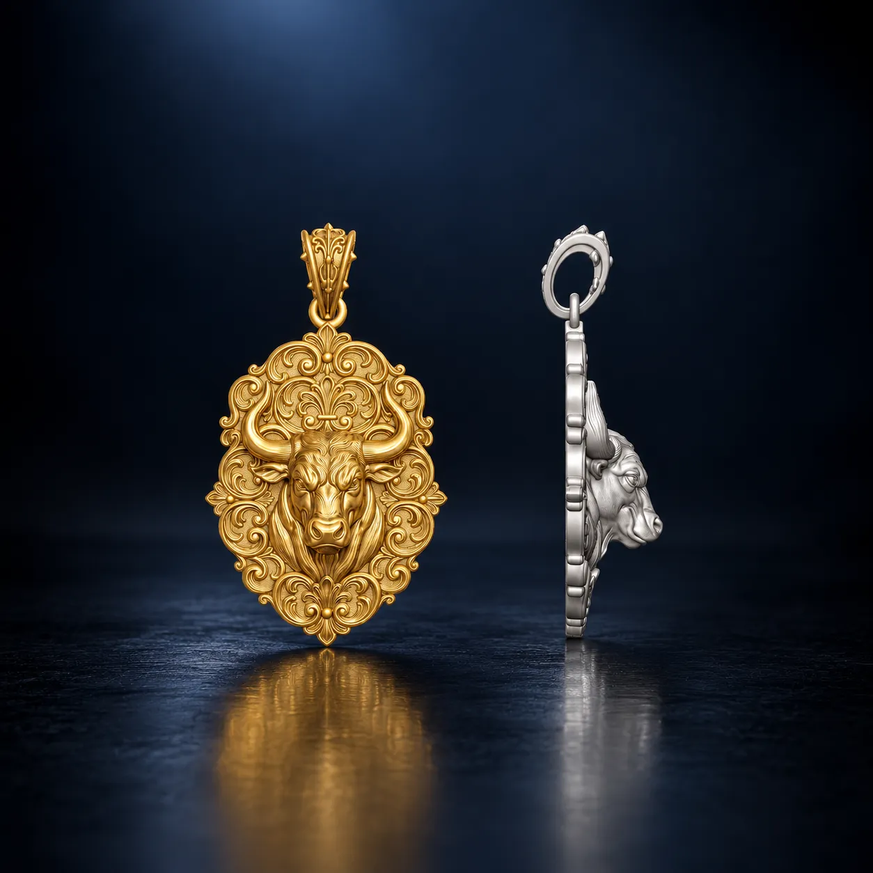 Bull Head Pendant 3D print model