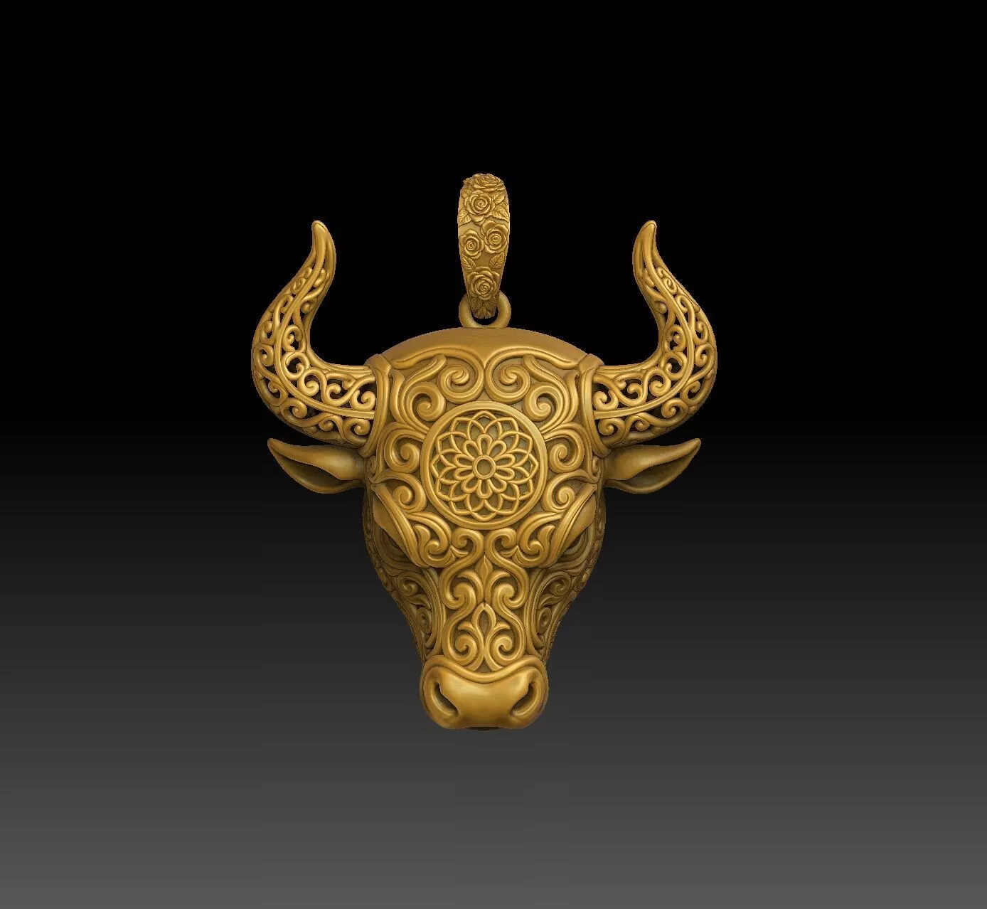 Divine Horned Sigil - one inch pendant 3D print model