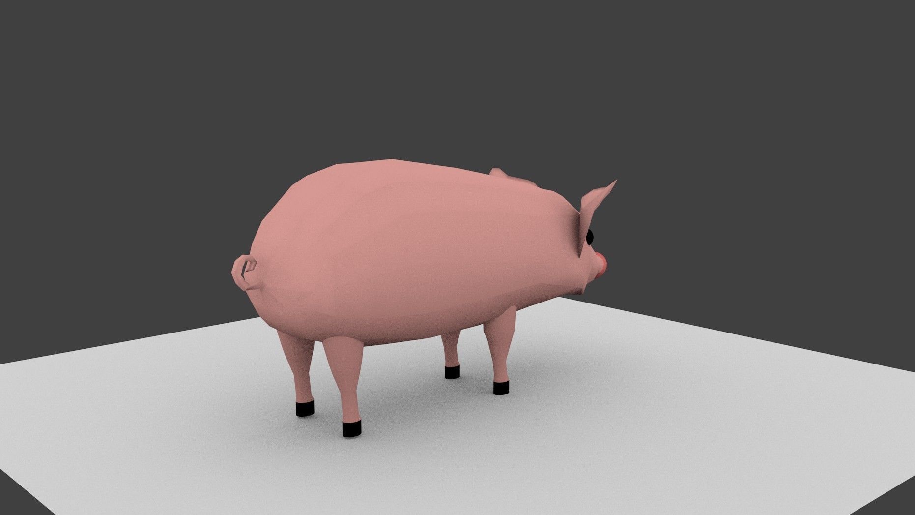 pig cartoon 3D model_2