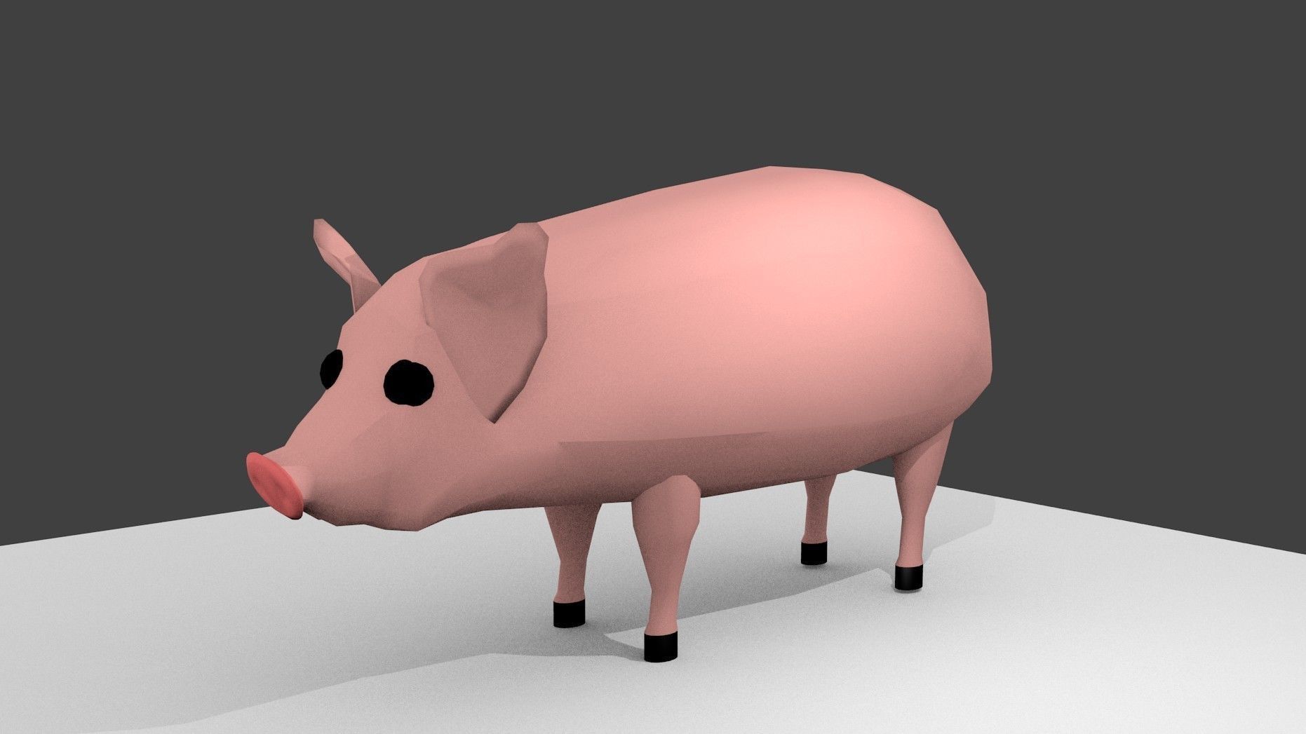 pig cartoon 3D model_3
