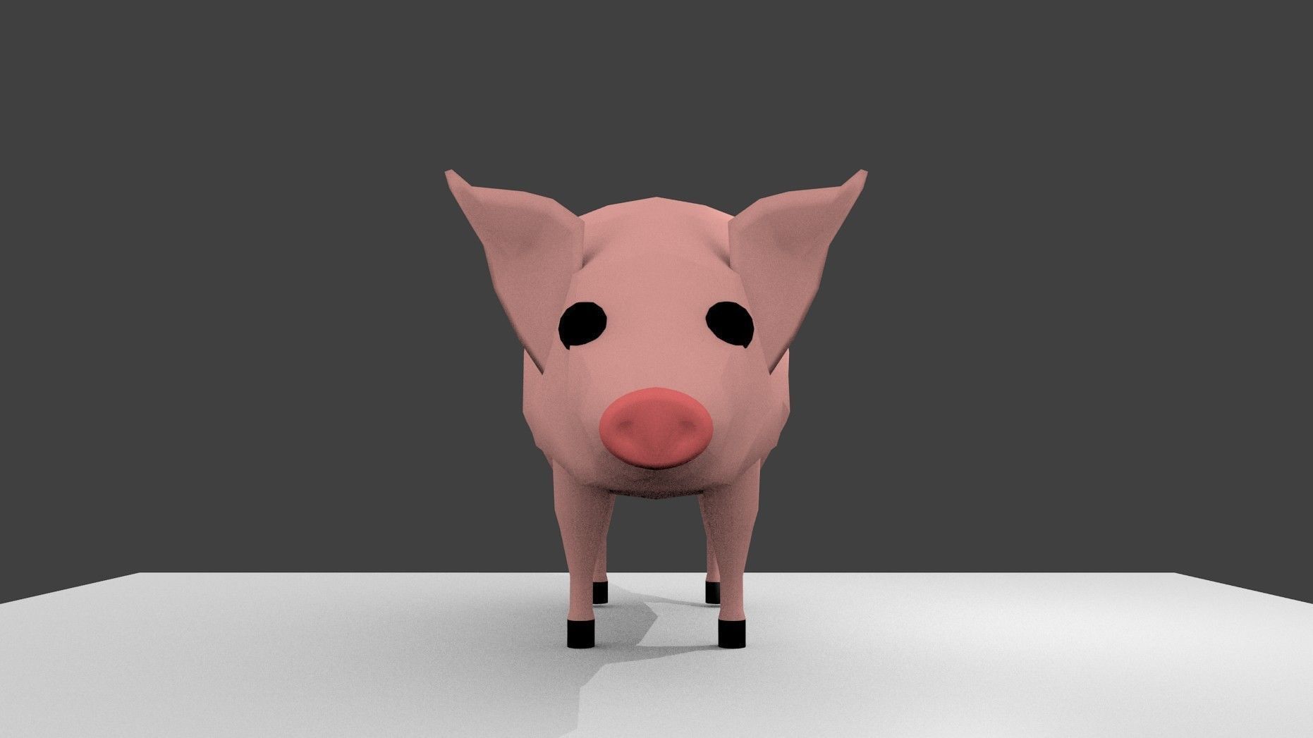 pig cartoon 3D model_1