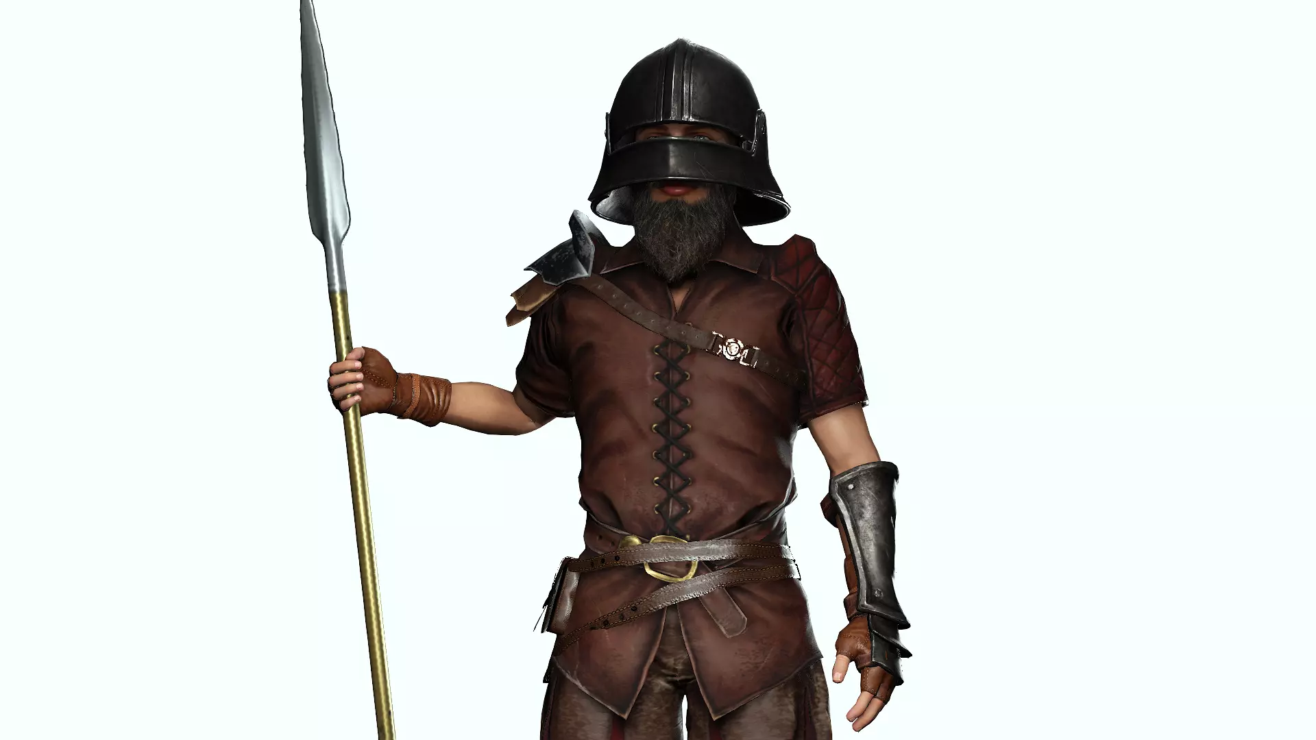 Pikeman Soldier Low-poly 3D model
