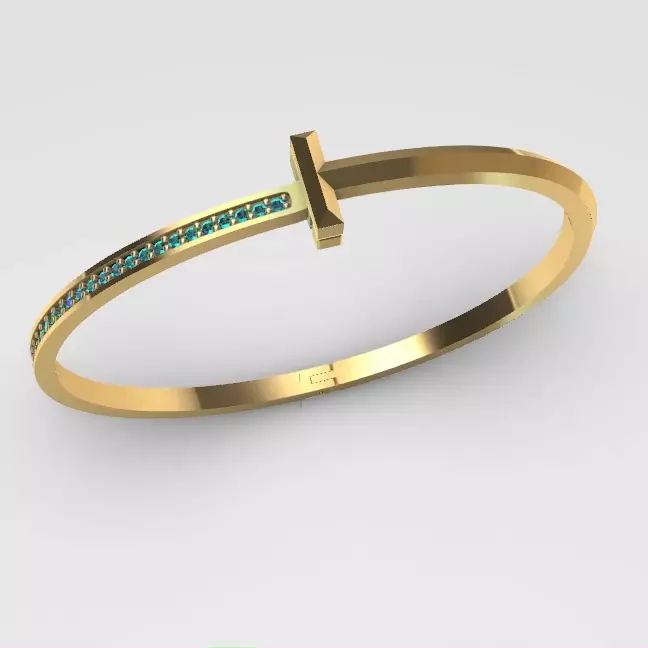 Tiffany T Narrow Inspired Hinged Bangle 3D print model
