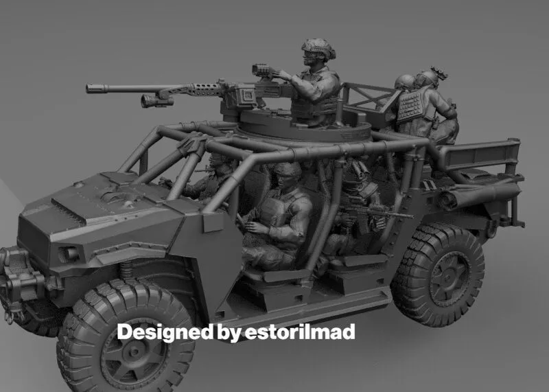 POLARIS DAGOR SPECIAL FORCES WITH 7 SOLDIERS 3D print model