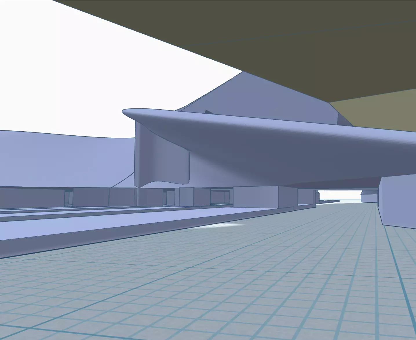 Modern train station Free 3D print model