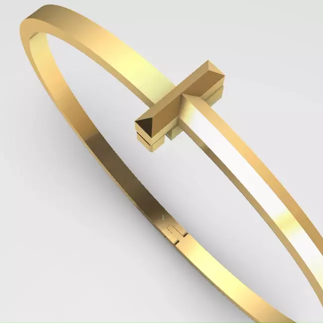 Tiffany T Narrow Hinged Bangle 3D print model