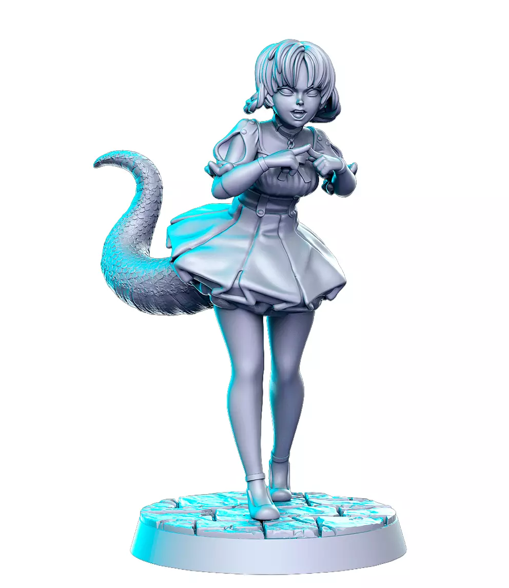 Dragon Maid 3D Print STL Miniature RPG 3D print model