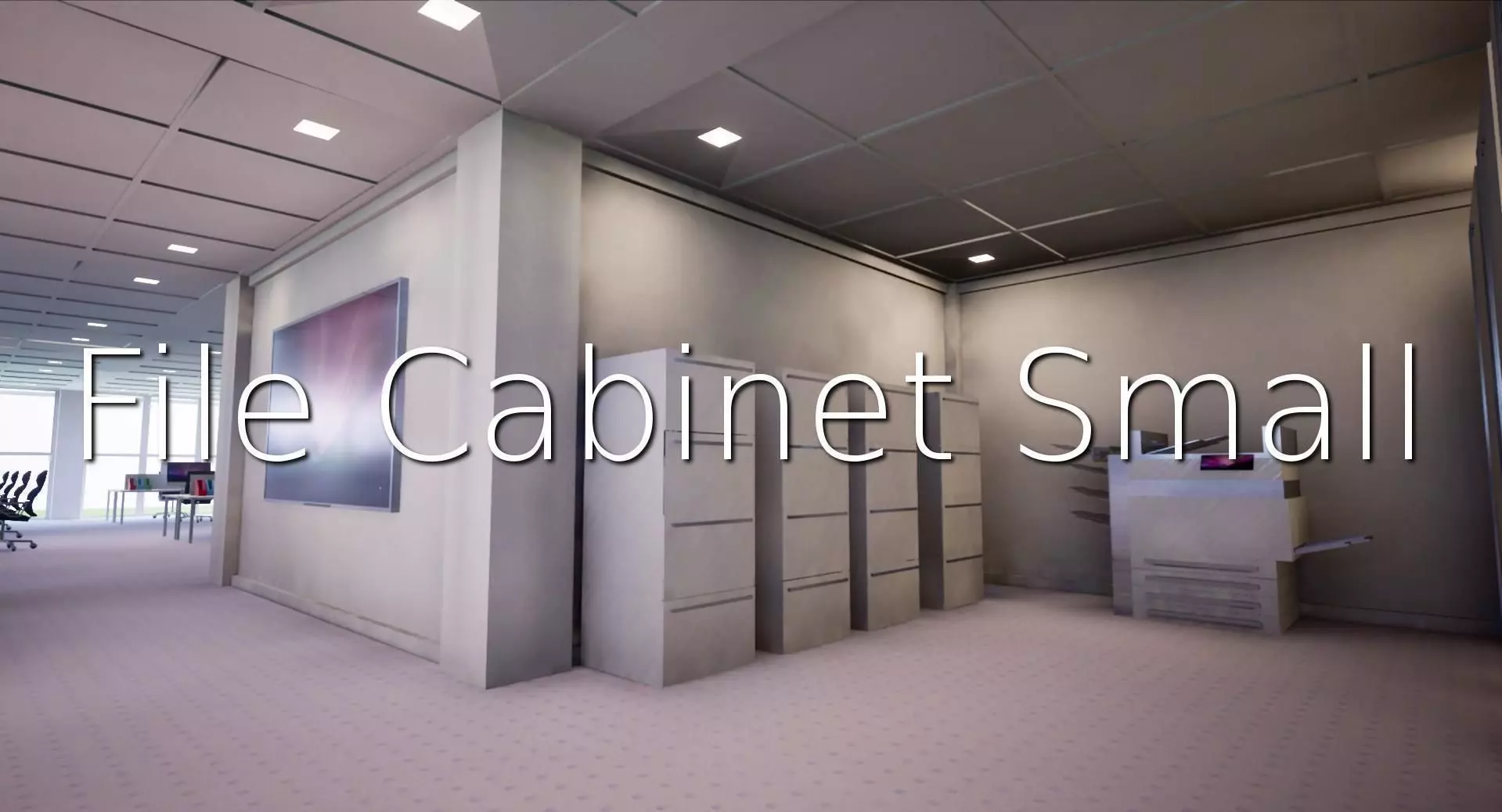File Cabinet Small SHC Quick Office LM Low-poly 3D model_0