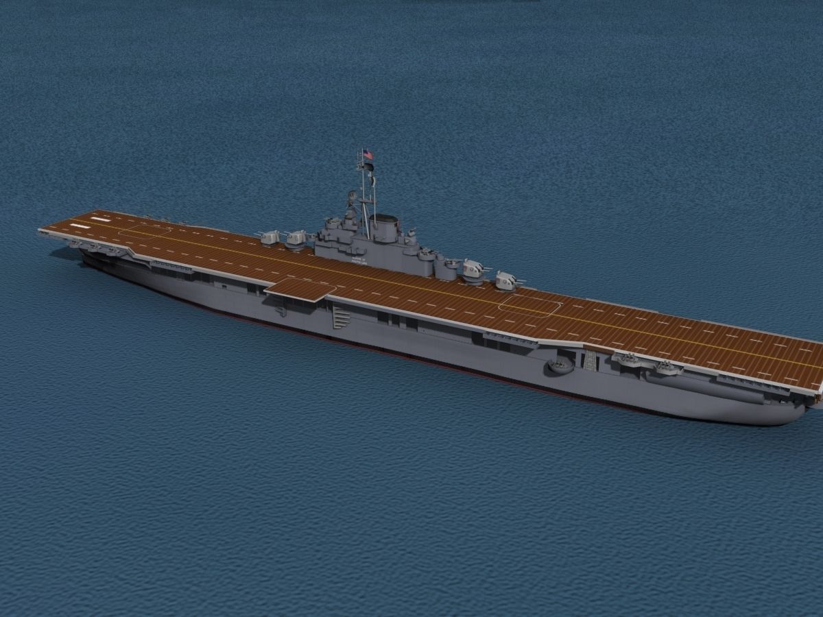 Essex Class Aircraft Carrier CV-11 USS Interpid 3D model_12
