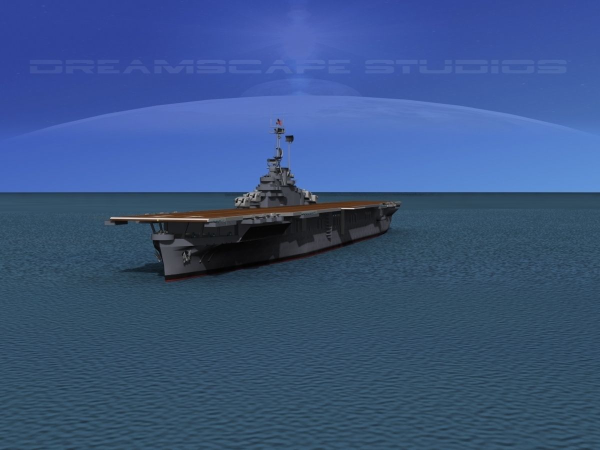 Essex Class Aircraft Carrier CV-11 USS Interpid 3D model_7