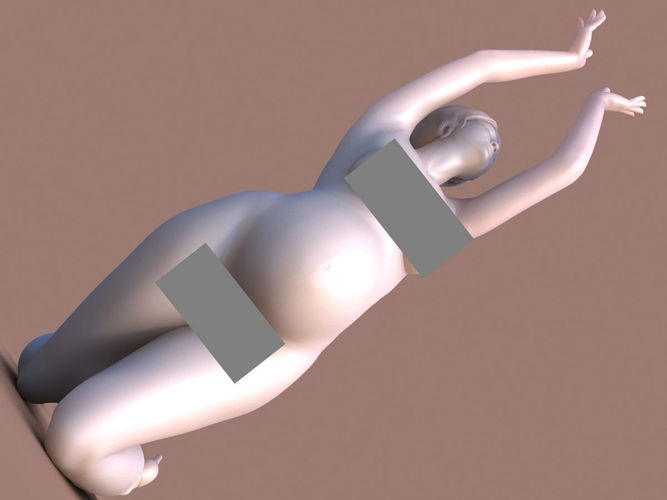 Woman pregnant on Knees 3D print model