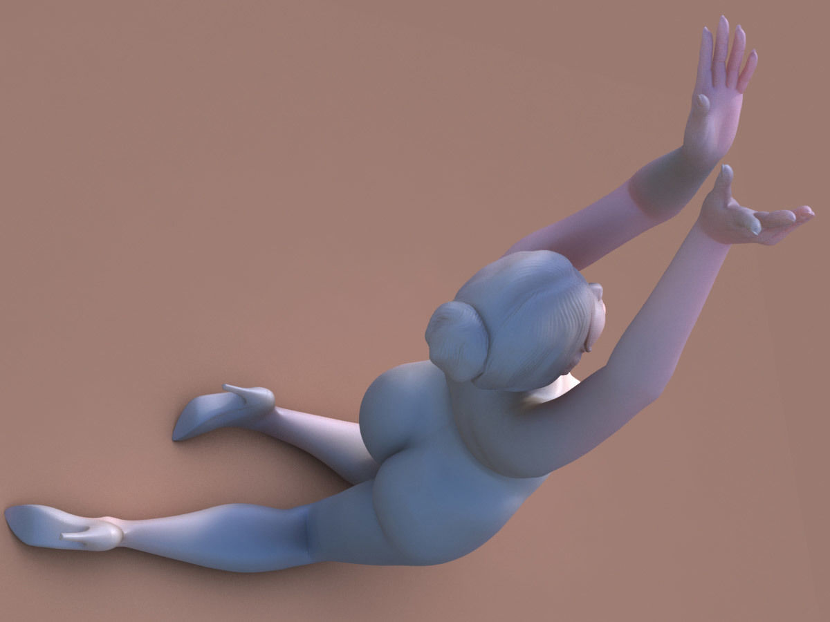 Woman pregnant on Knees 3D print model_2