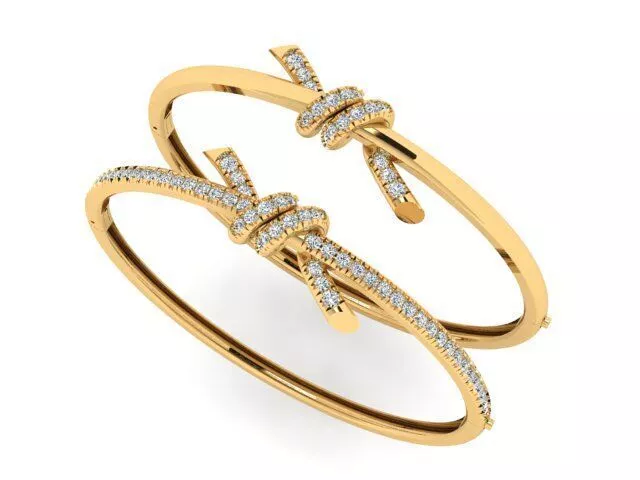 Luxury Knot Hinged Bangle Bracelet Collection 3D print model