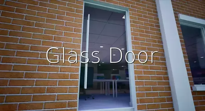 Glass Door SHC Quick Office LM Low-poly 3D model