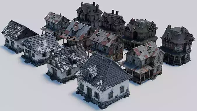Abandoned Old Houses and Ruined Buildings Pack