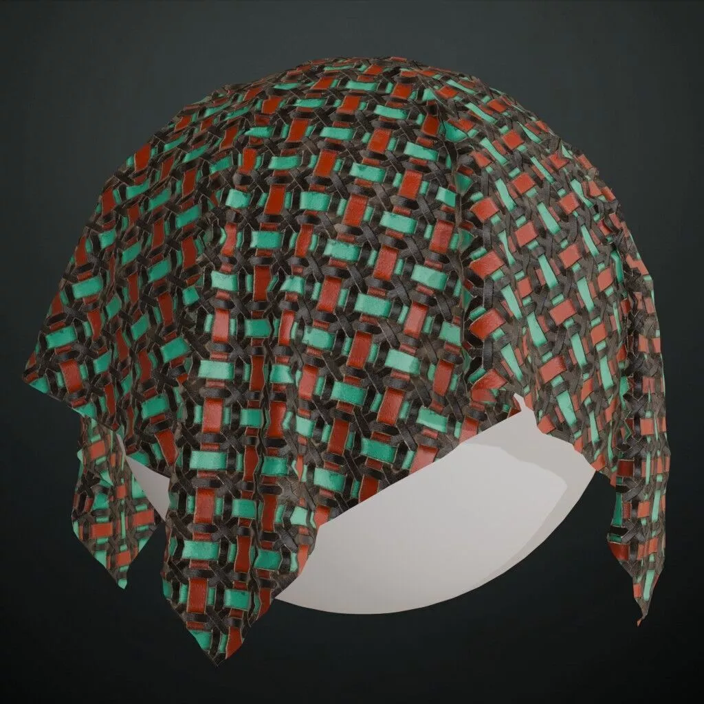 Realistic Aged Color Leather Weave PBR Seamless Texture
