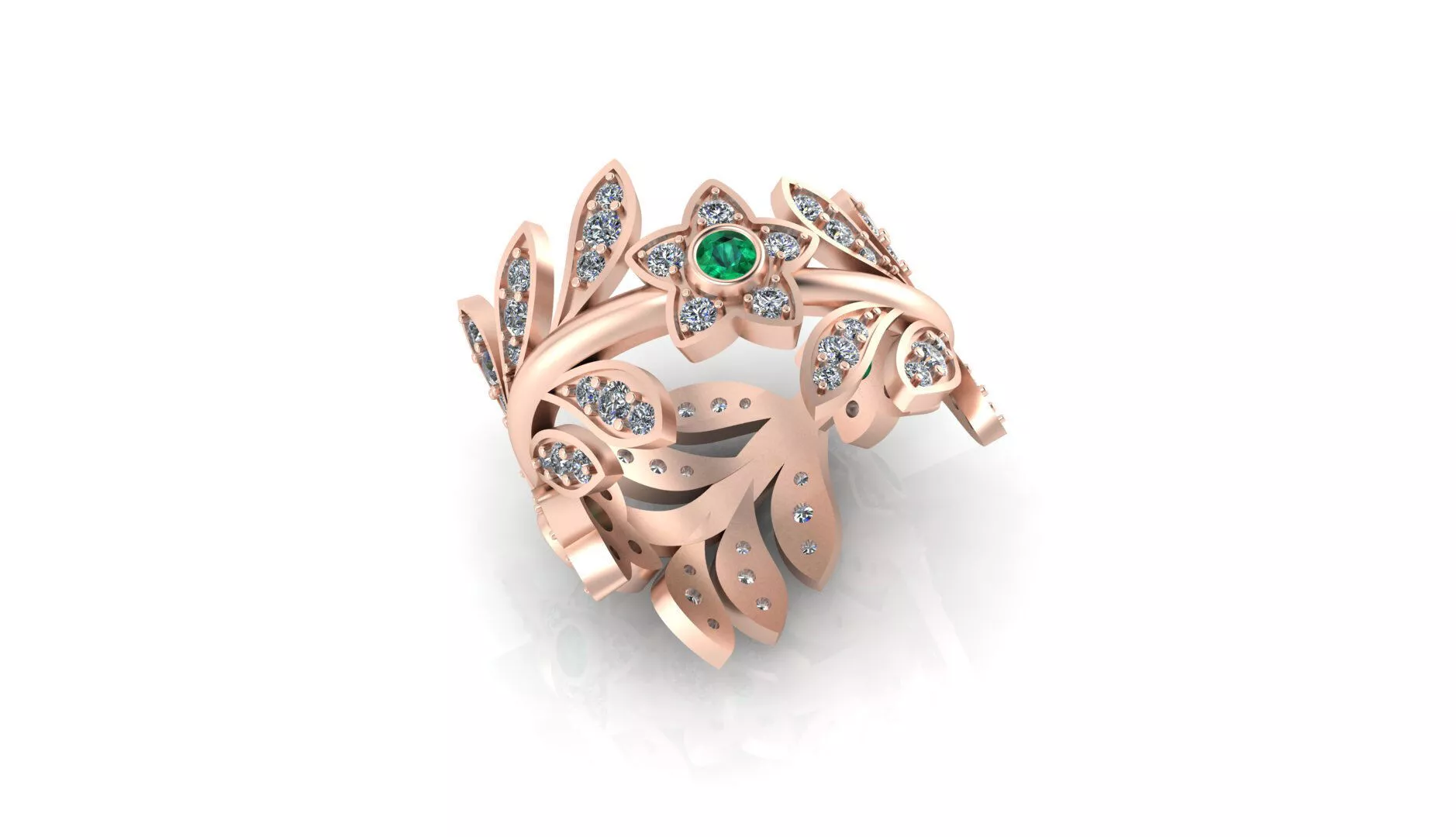 eternity star and floral jewelry ring 3D print model