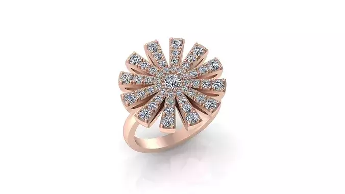 Rund halo high jewelry ring