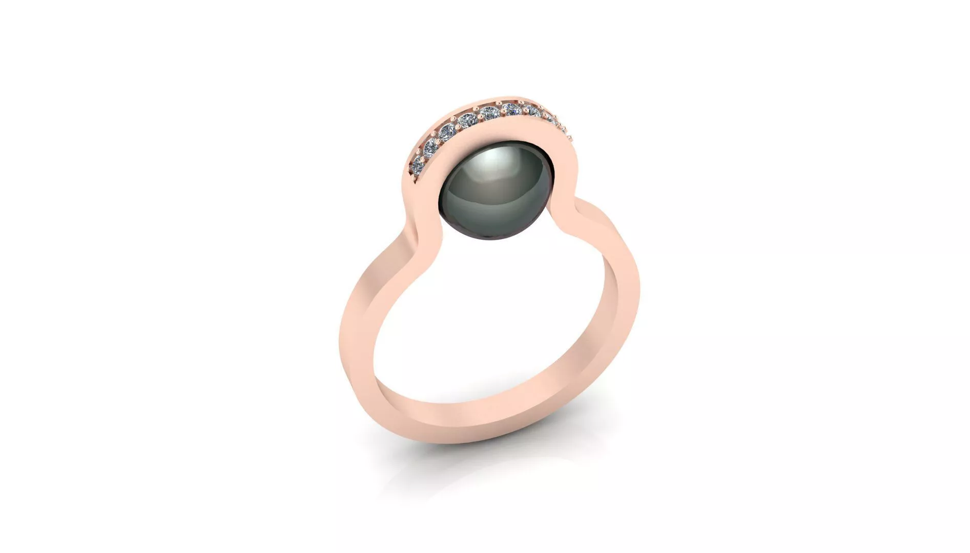 pearl fashion jewelry ring 3D print model