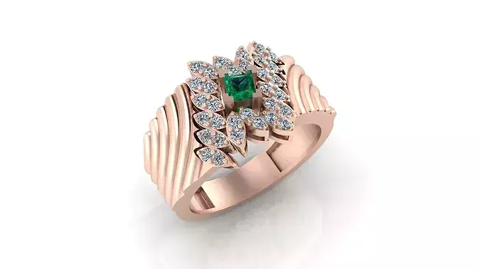 C pave setting high jewelry ring