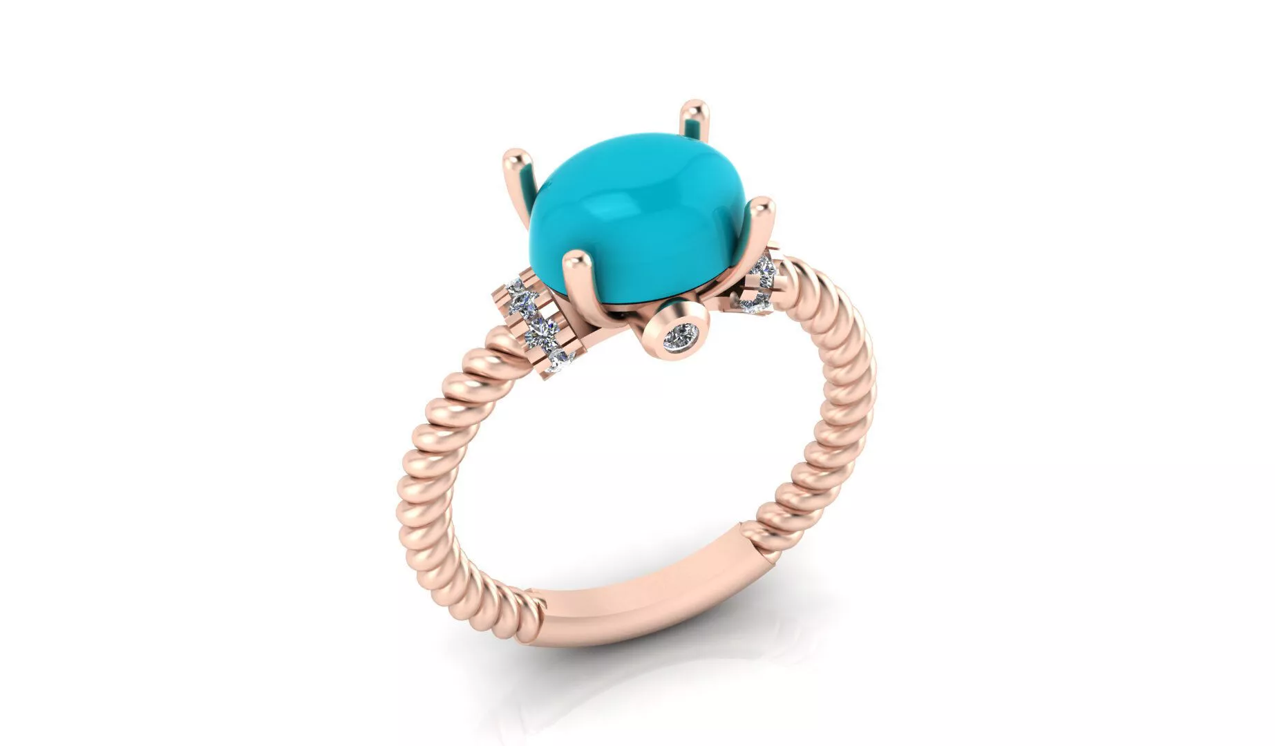 oval halo high jewelry ring 3D print model