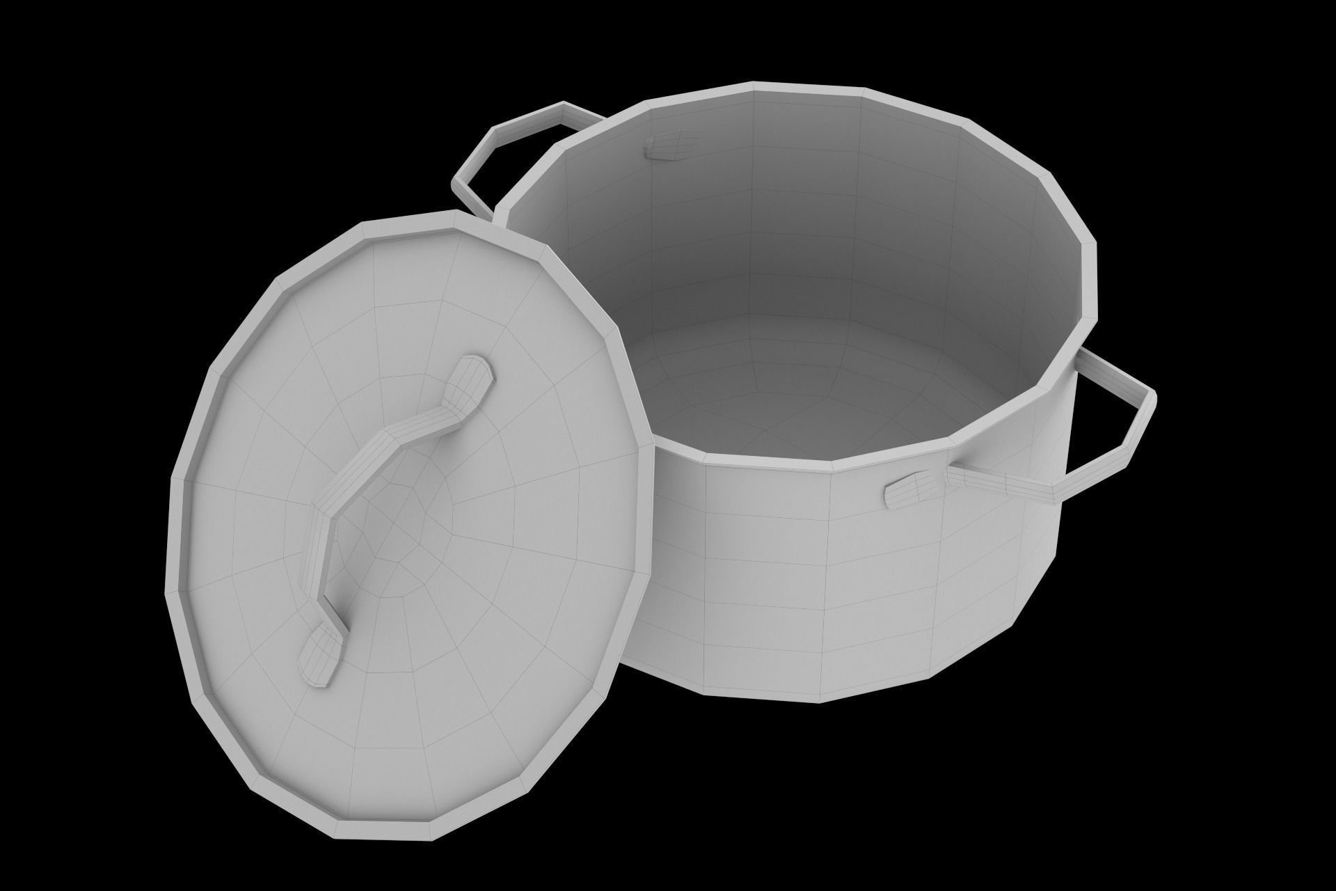 Photorealistic  Brushed Stainless Steel Cooking Pot 3D model_10