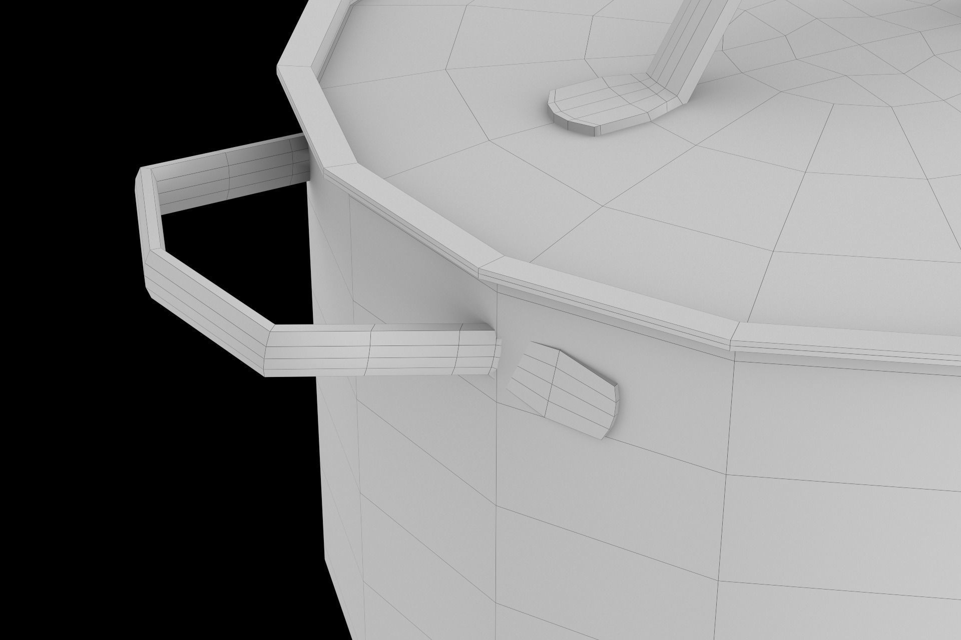 Photorealistic  Brushed Stainless Steel Cooking Pot 3D model_2
