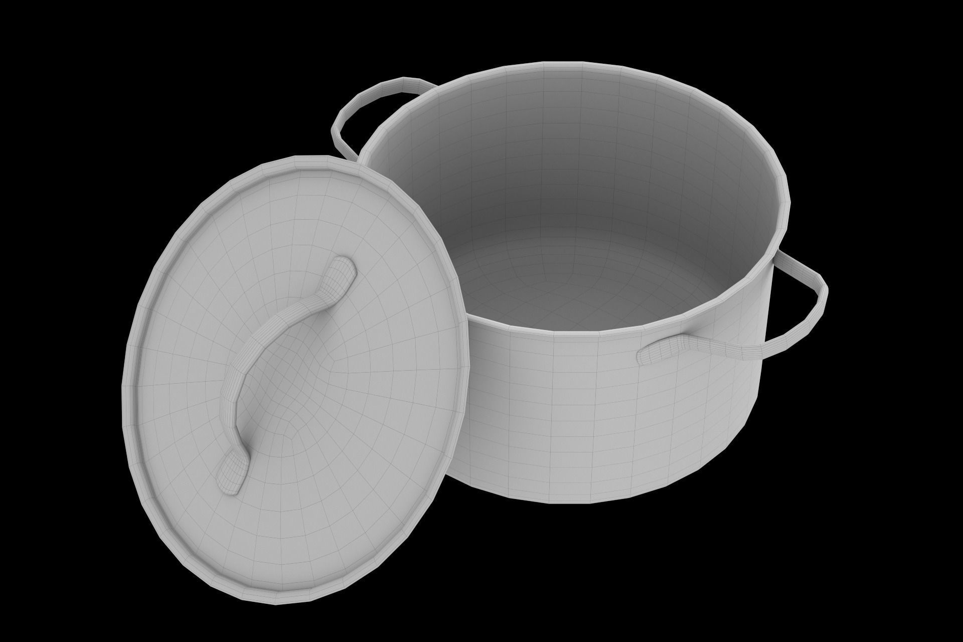 Photorealistic  Brushed Stainless Steel Cooking Pot 3D model_11