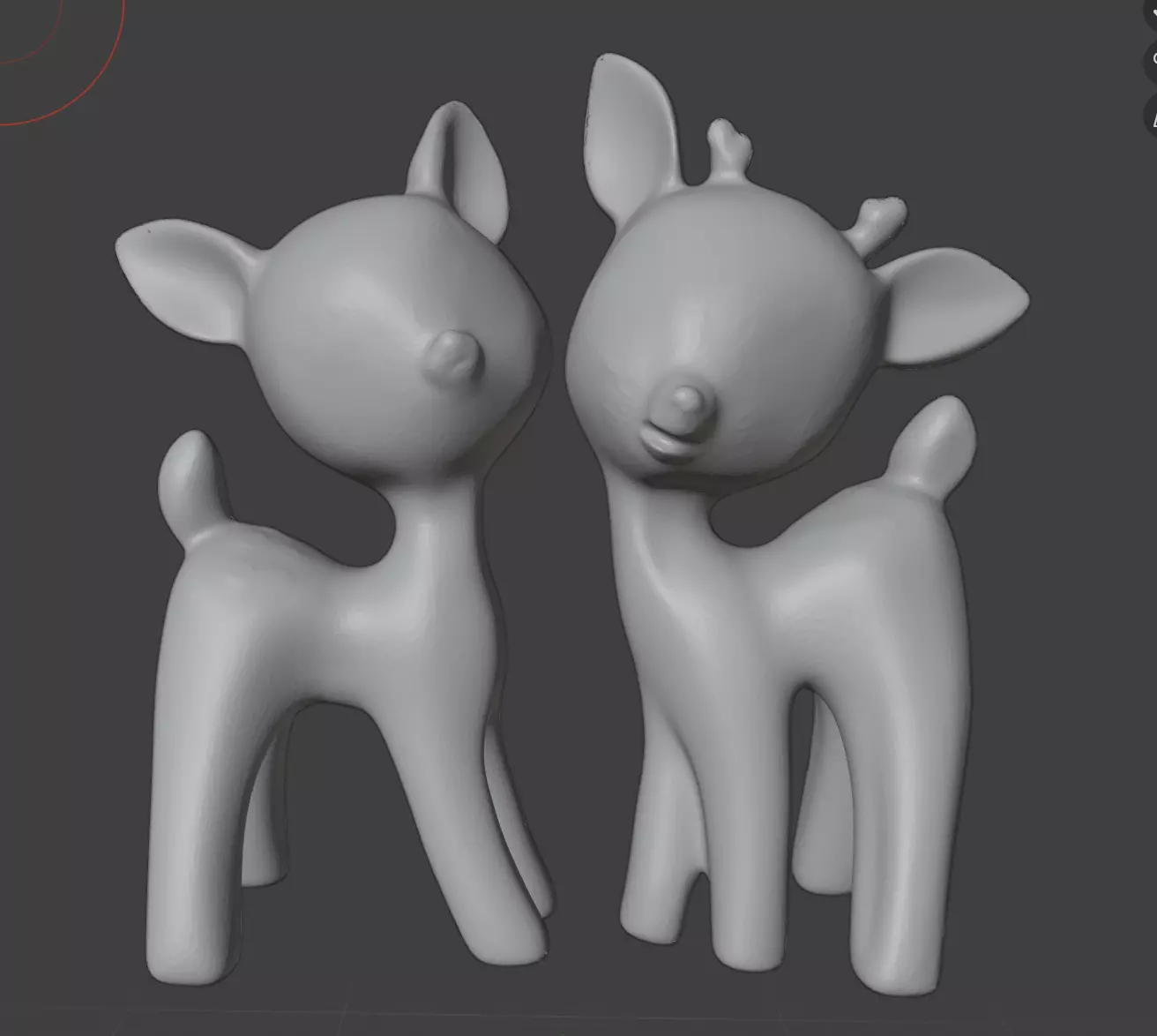 Vintage 1960s Kitch Japanese-style Deer Figurines - set of 2 3D print model