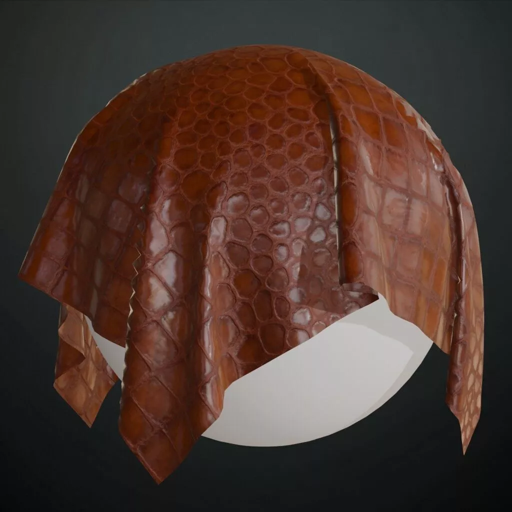 Realistic Alligator Brown Leather PBR Seamless Texture