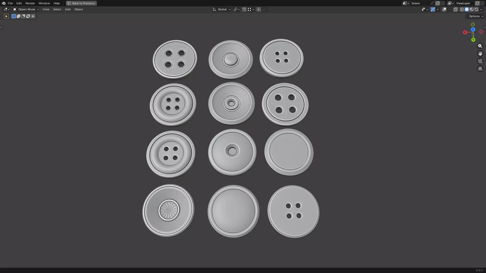Clothes buttons 3D print model