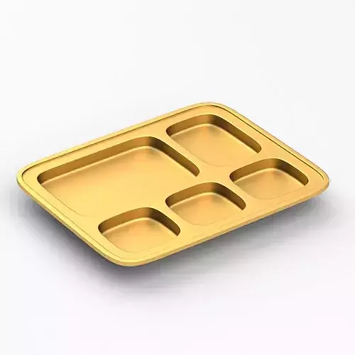 Gold plastic food tray