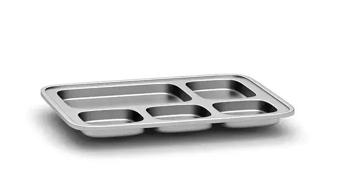 Stainless steel Food Tray 3D model 5