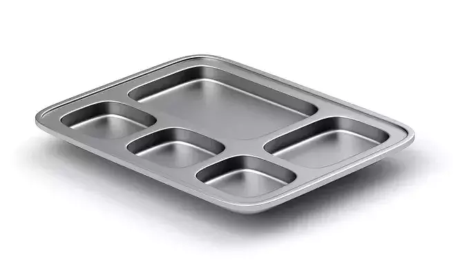 Stainless steel Food Tray 3D model 3