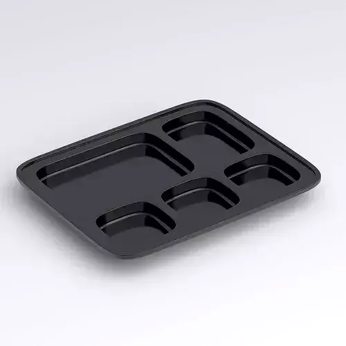 Black plastic food tray