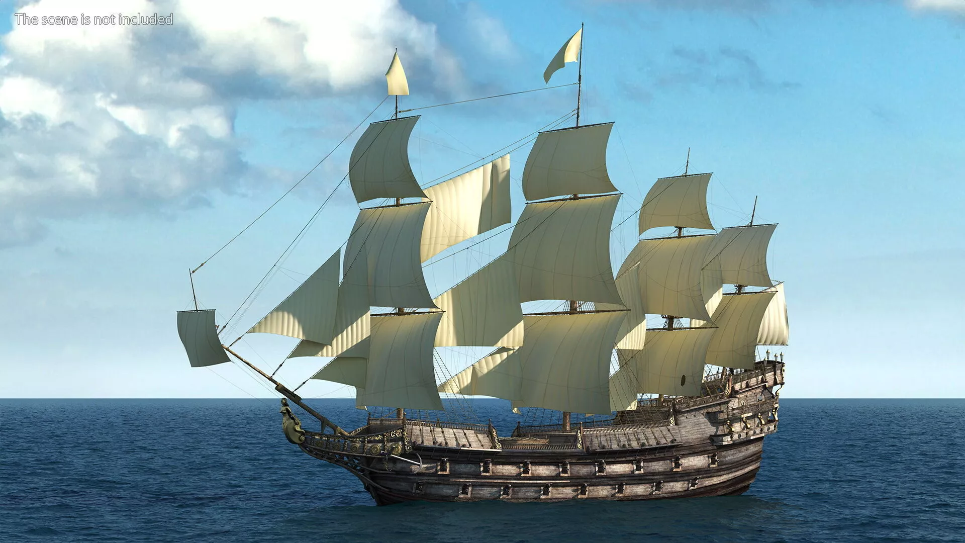 Galleon Sailing Ship 3D model