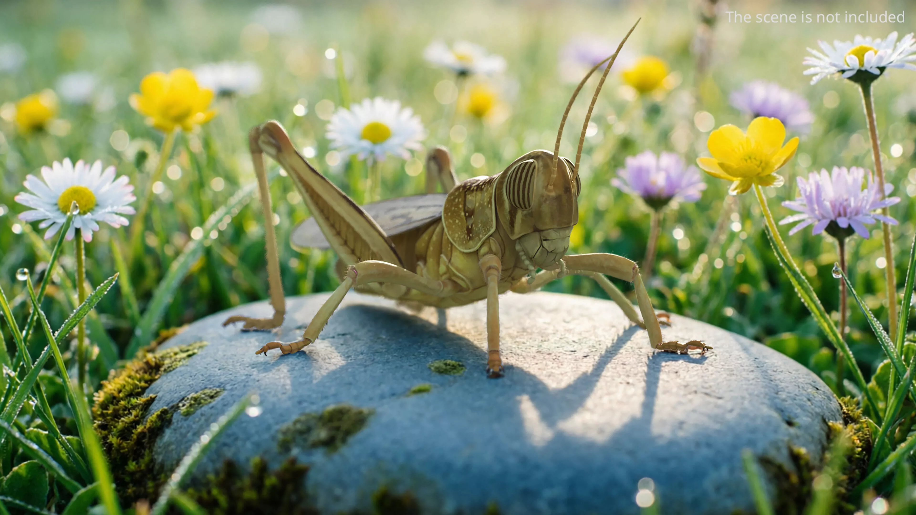 Solitary Desert Locust Fur 3D model