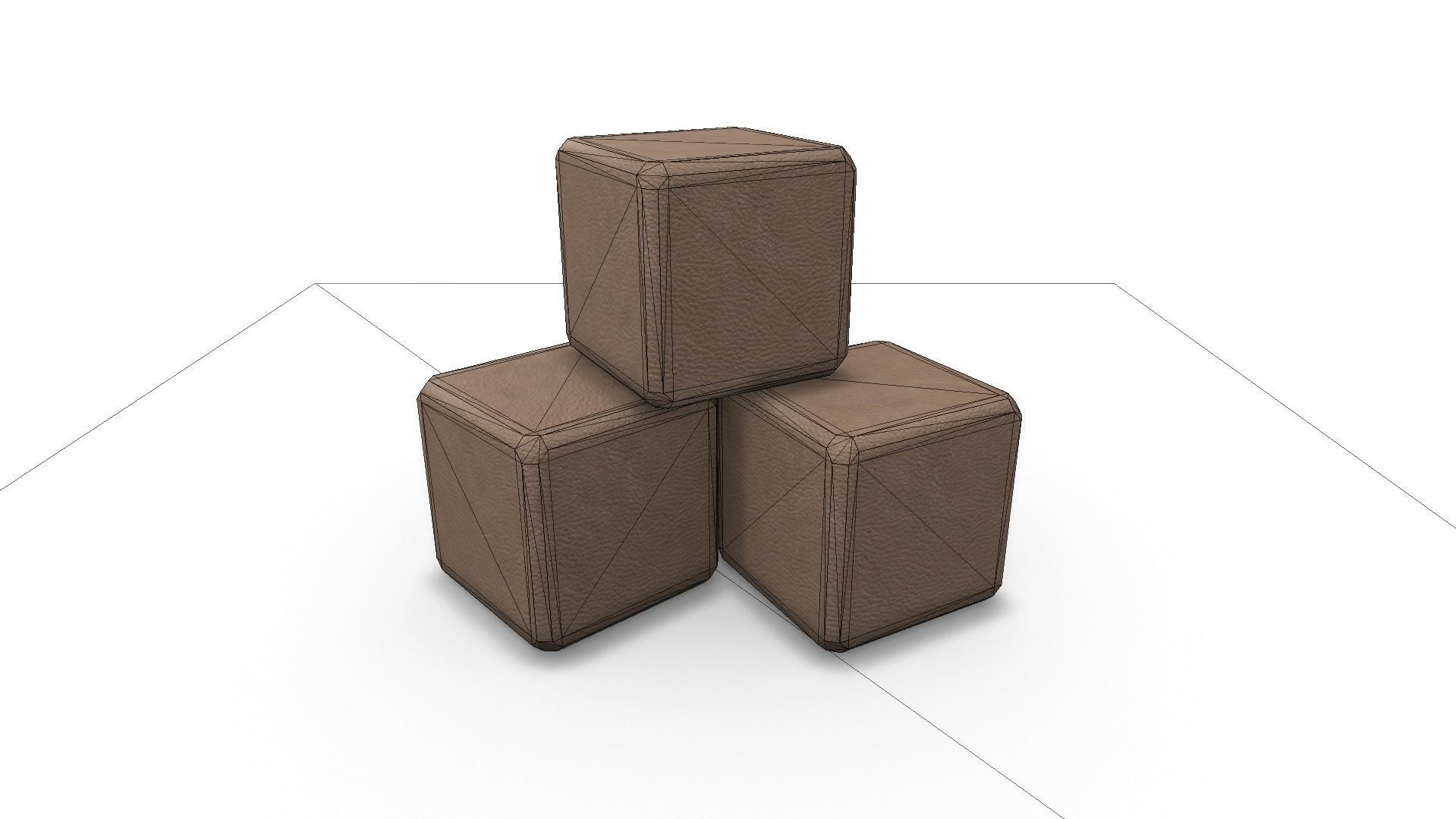 Leather Cubes SHC Quick Office LM Low-poly 3D model_3