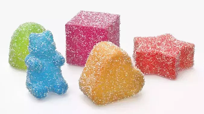 Assorted Gumdrops Sugar Coating Set Multicolor 3D model 2