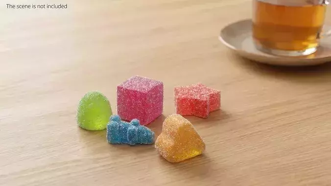 Assorted Gumdrops Sugar Coating Set Multicolor 3D model