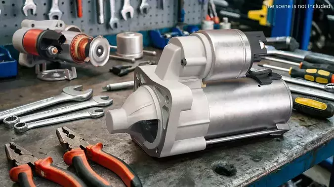 Car Ignition Starter Motor System Simplified 3D model