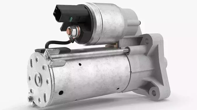 Car Ignition Starter Motor System Simplified 3D model 4