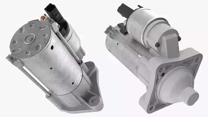 Car Ignition Starter Motor System Simplified 3D model 3