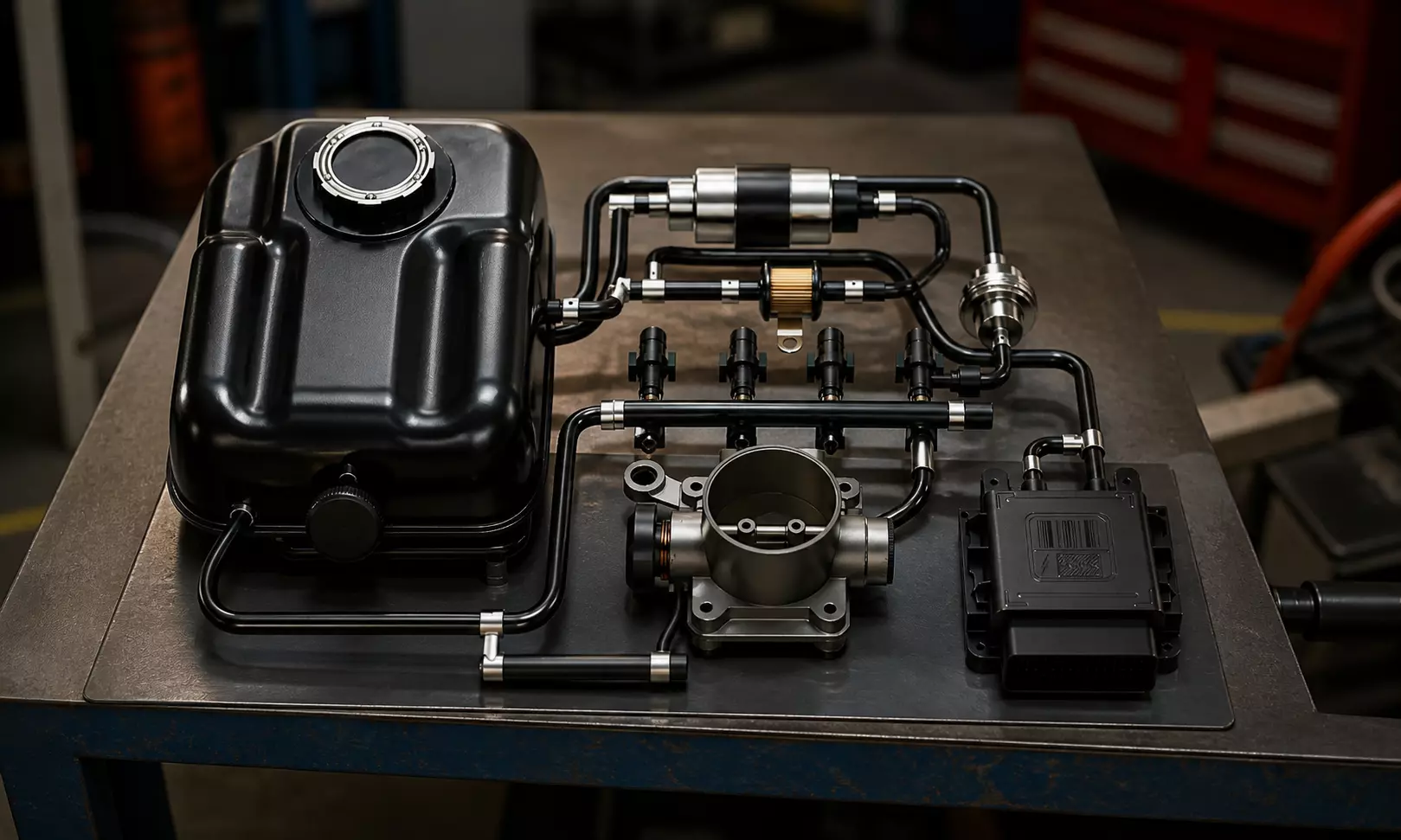 Automotive Fuel Injection System Model 3D model